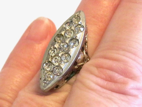 Antique Art Deco Marquise / Navette Boat Ring  - … - image 7