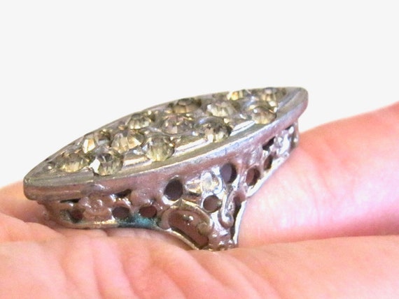 Antique Art Deco Marquise / Navette Boat Ring  - … - image 8