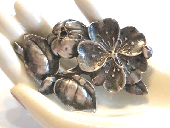 Apple Blossom Pin, Spring Brooch, Vintage, Antiqu… - image 5