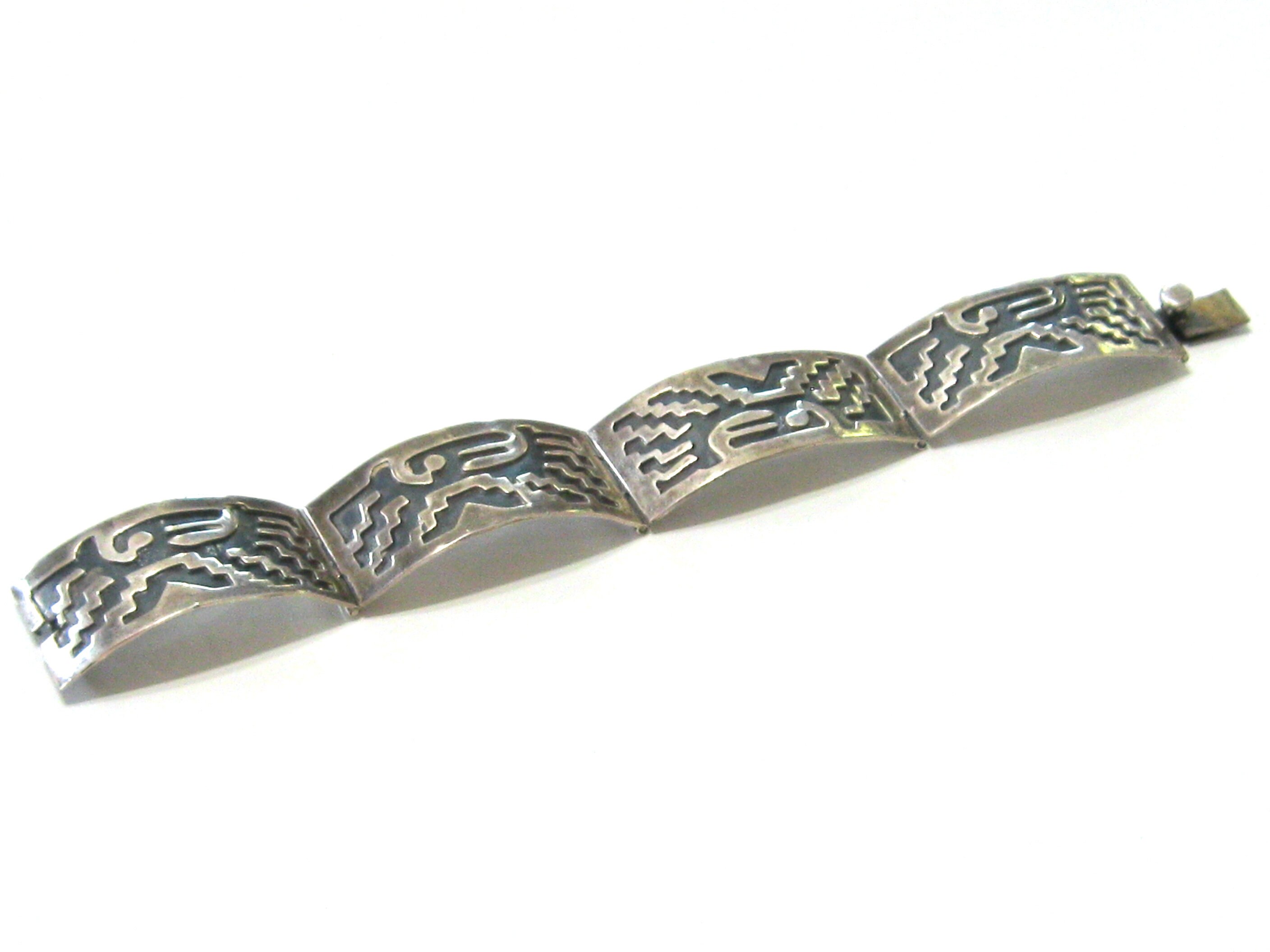 Mexican 925 Sterling Silver Vintage Tribal Thunderbird Panel