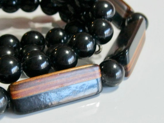 Mod Vintage Laminated Layered Bakelite and & Wood… - image 3