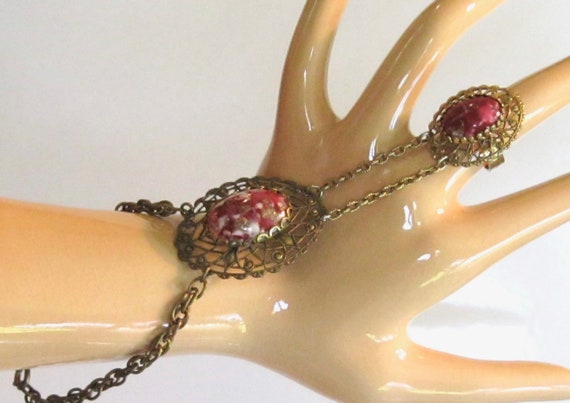 Sexy Vintage 1970's Slave Bracelet - Chain w/ Bra… - image 1