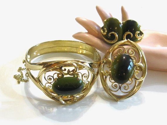 Three Piece Jewelry Set Vintage Whiting & Davis B… - image 1