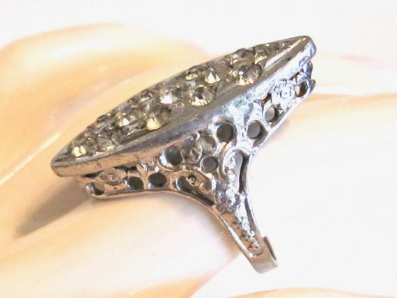 Antique Art Deco Marquise / Navette Boat Ring  - … - image 1