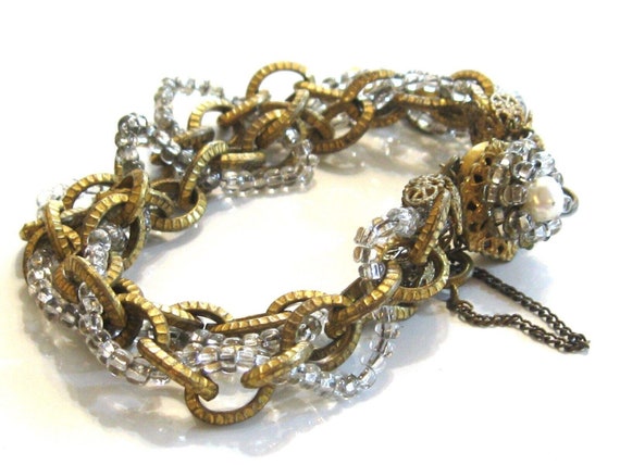 Miriam Haskell Bracelet, Double Strand Bracelet, … - image 1
