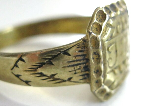 Rare Old 14th Century 18k Solid Yellow Gold Mens … - image 6