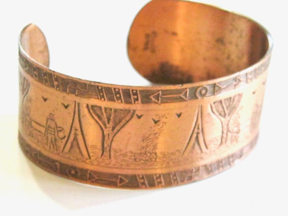 Copper Storyteller Cuff Bracelet, Storyteller Bra… - image 2