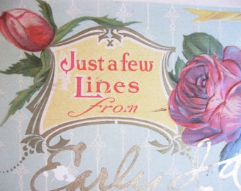 Antique 1910 Embossed Rose Postcard - Early Iowa Souvenir