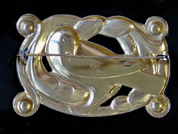 Vintage Coro Sterling Silver w Gold Plating Norse… - image 7