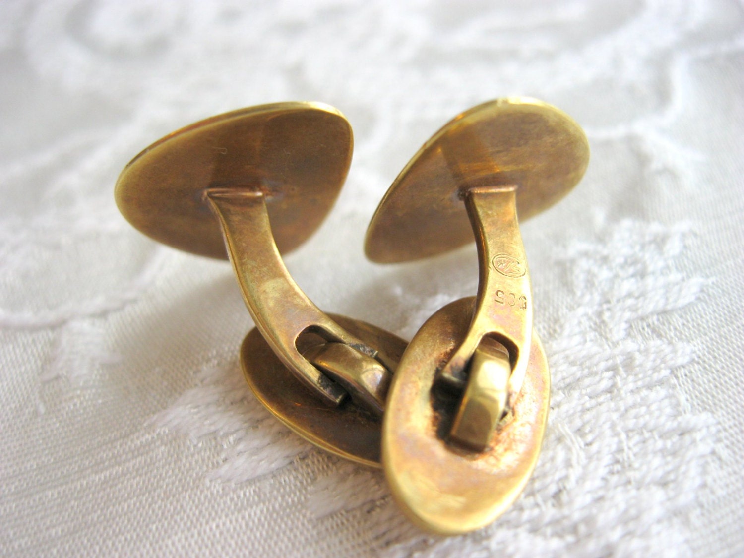 Antique 585 14k Soild Yellow Gold European Cuffl Links Artsy - Etsy