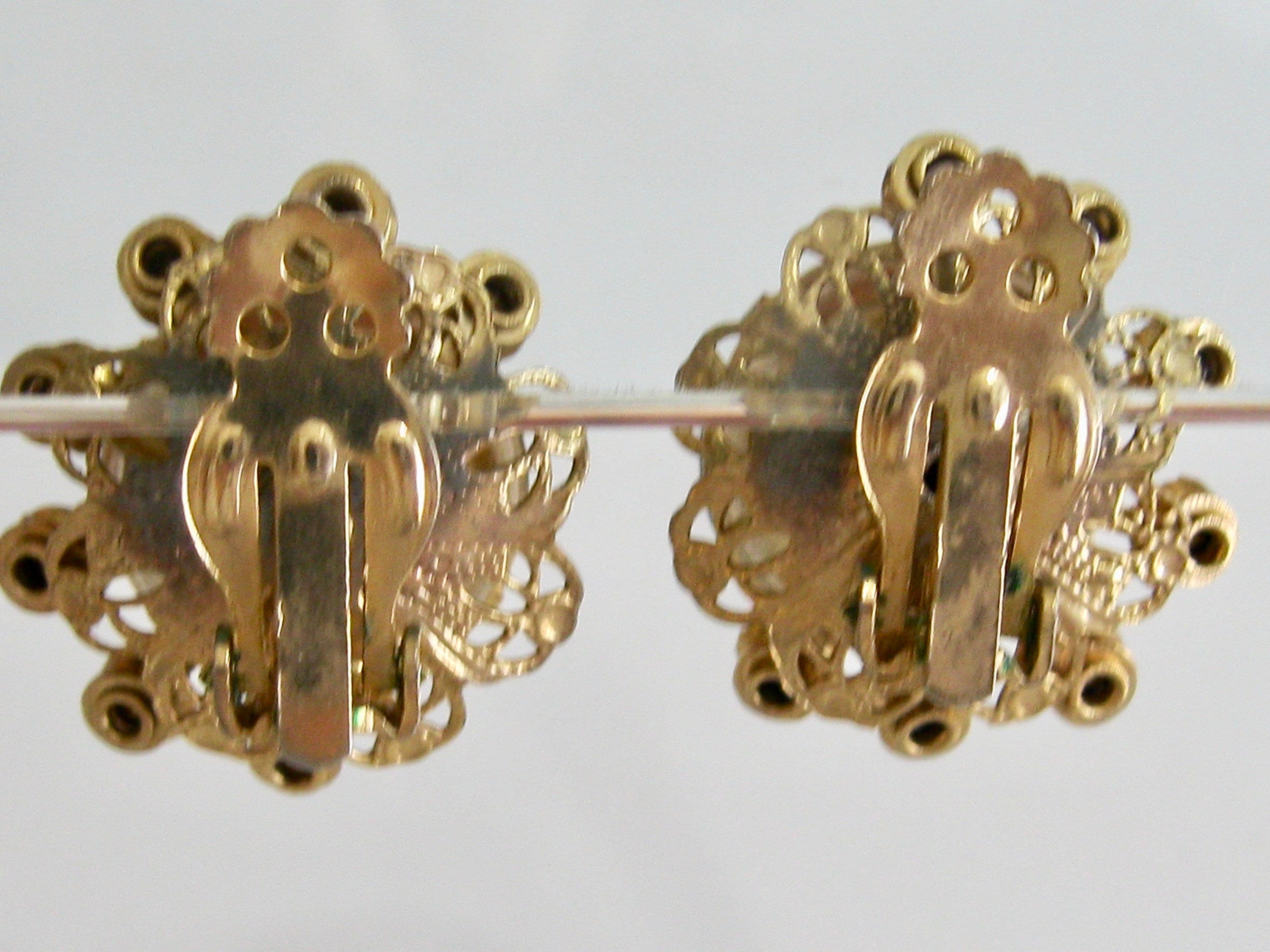 Vintage Rhinestone Clip on Earrings - Big Bold Headlight Vintage Rhinestone Clip on Earrings - Big Bold Headlight