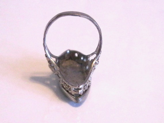 Antique Art Deco Marquise / Navette Boat Ring  - … - image 9