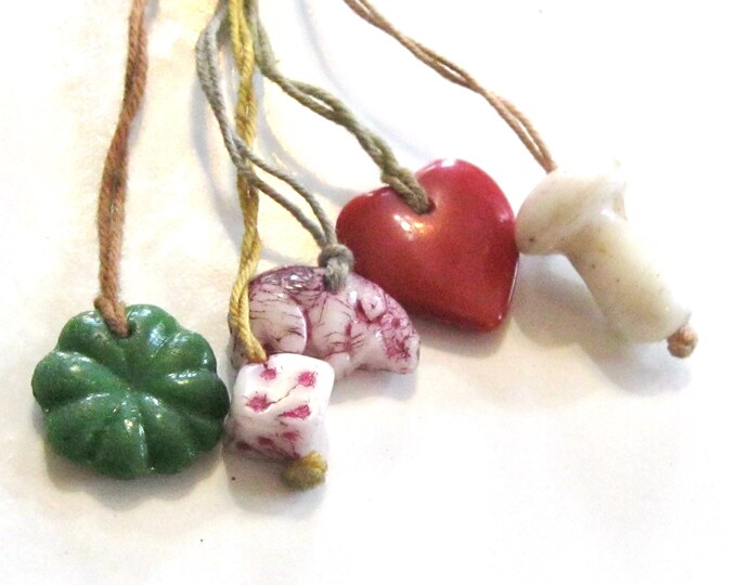 Featured listing image: Neiger Brothers Czech Glass Charm Beads, Uranium Glass, Lucky Charms