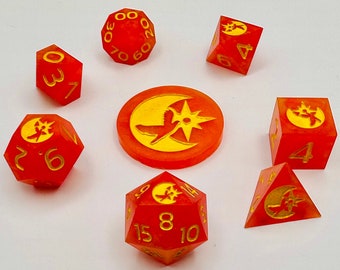 Fireball Dice Set: Sharp Edge Ttrpg dice
