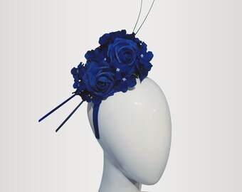 Royal Blue Floral Headpiece