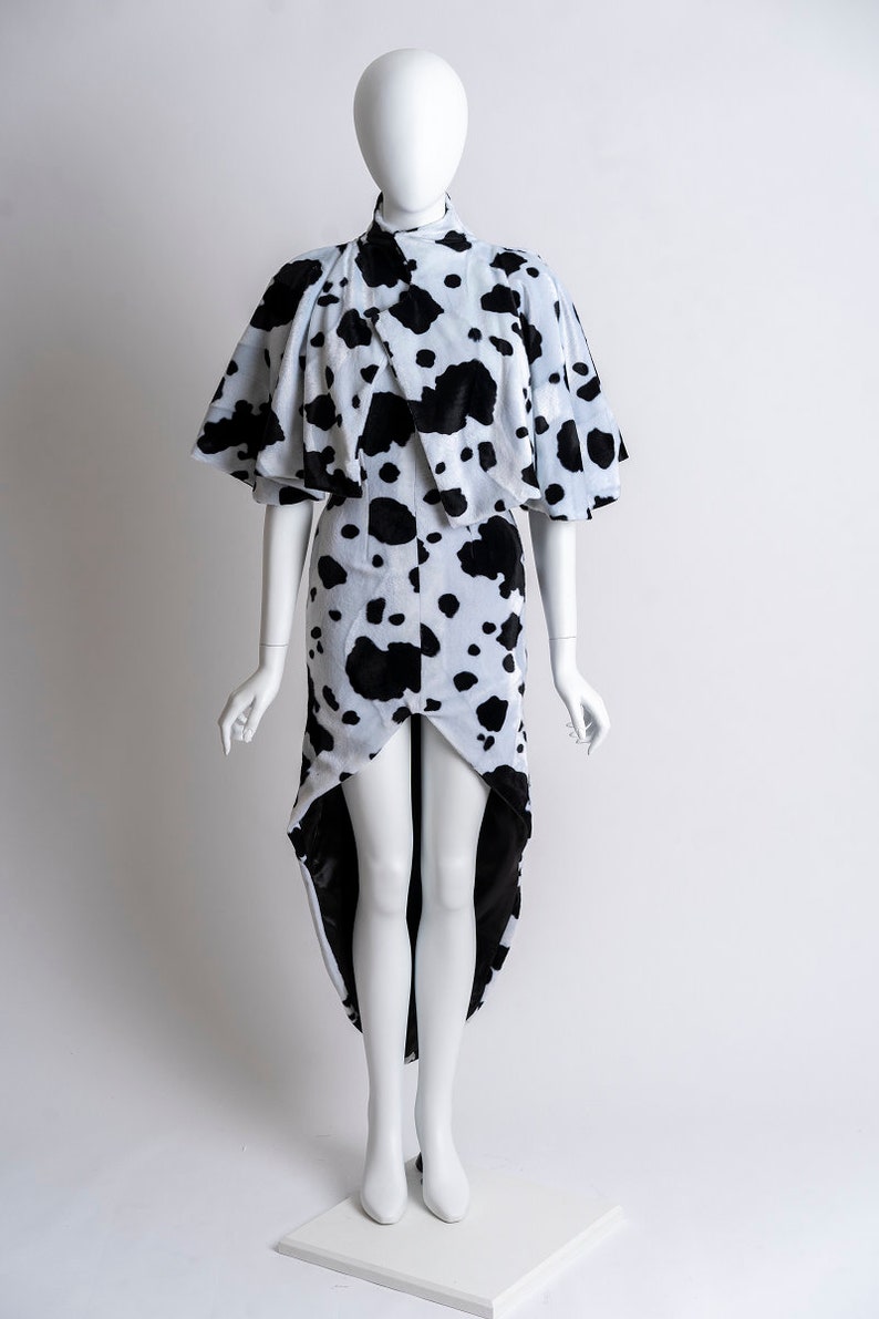 Dalmatian Dress with High Neck Caplet image 1