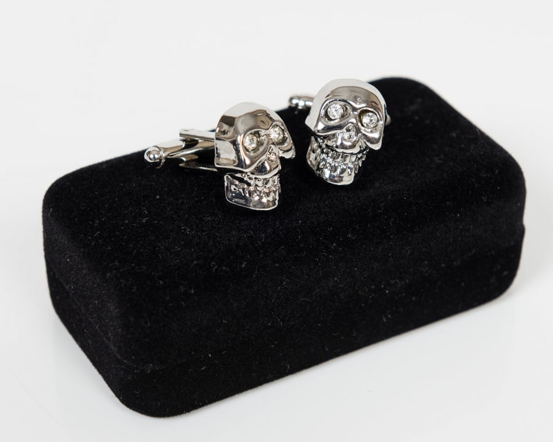 Silver Skull Swarovski Cufflinks