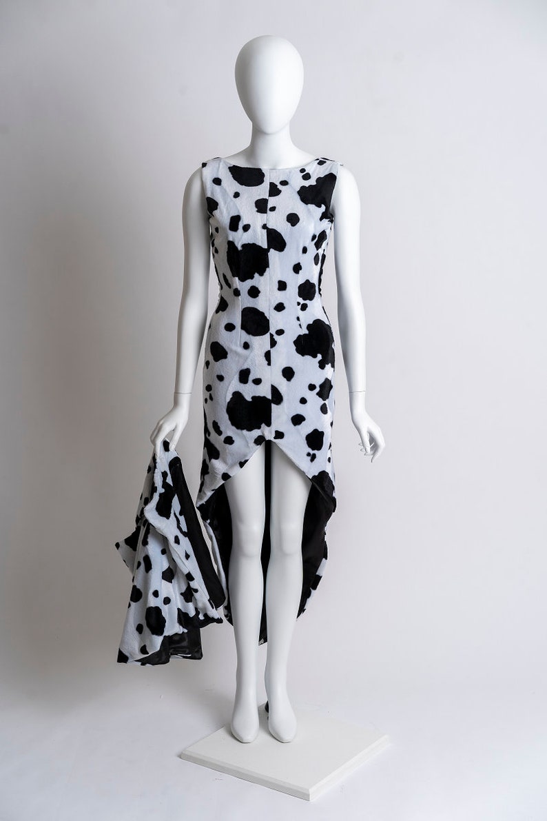 Dalmatian Dress with High Neck Caplet image 2