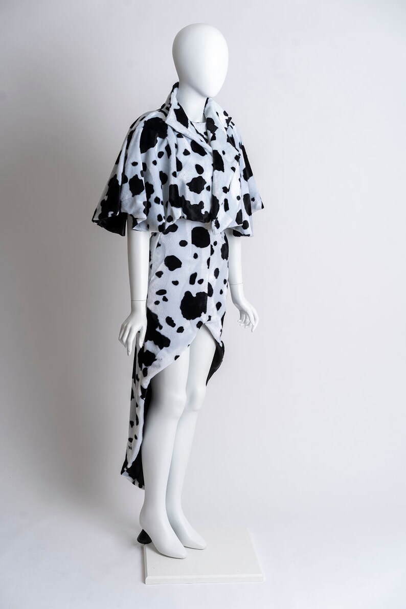 Dalmatian Dress with High Neck Caplet image 3