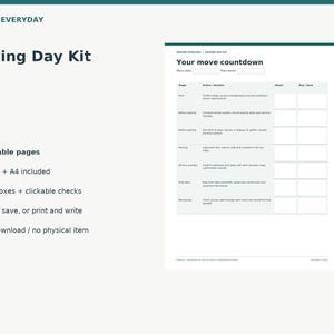 Organizador de mudanza - PDF para rellenar o imprimir, 5 idiomas, A4 y Letter