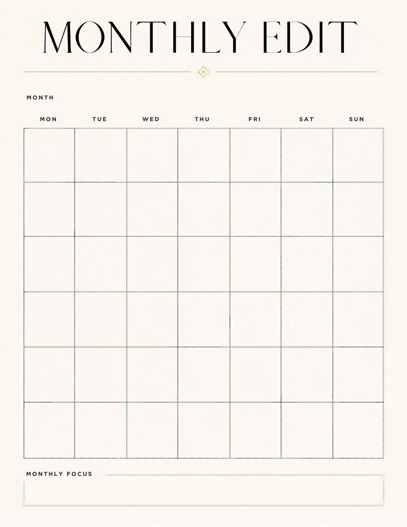 Undated Daily Planner Template, Weekly Planner, Monthly Calendar, Habit ...