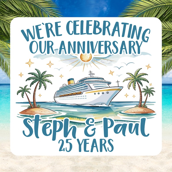 Cruise Magnet, Personalized Anniversary Cruise Magnet, Couples Cruise Door Decor, Custom Stateroom Magnet, Cruise Gift for Her Him