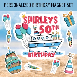 Cruise Birthday Magnet - Personalized Cruise Magnet - Personalized Birthday Cruise Door Magnet - Cruise Door Magnet - Cruise Door Decor