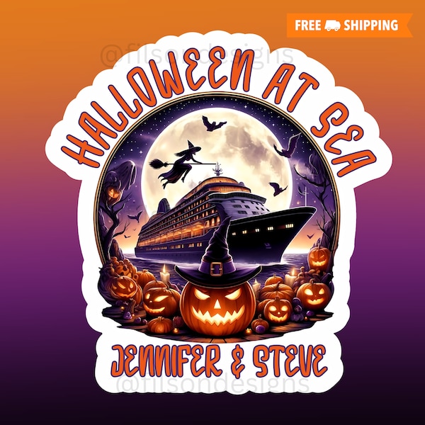 Halloween At Sea Cruise Magnet: Personalized Stateroom Door Decoration