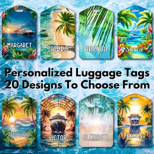 Luggage Tags Personalized, Cruise Luggage Tags, Cruise Vacation Travel Accessories, Custom Family Cruise Luggage Tag
