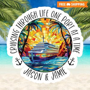 Cruise Magnet, Couples Cruise Magnet, Cruise Door Magnets, Cruising Through Life, Magnetic Sign Cruise Ship Door, Cruise Door Magnet