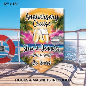 Cruise Door Banner, Personalized Cruise Door Banner, Cruise Door Magnet, 12x18 Cruise Door Banner, Cruise Anniversary image 1