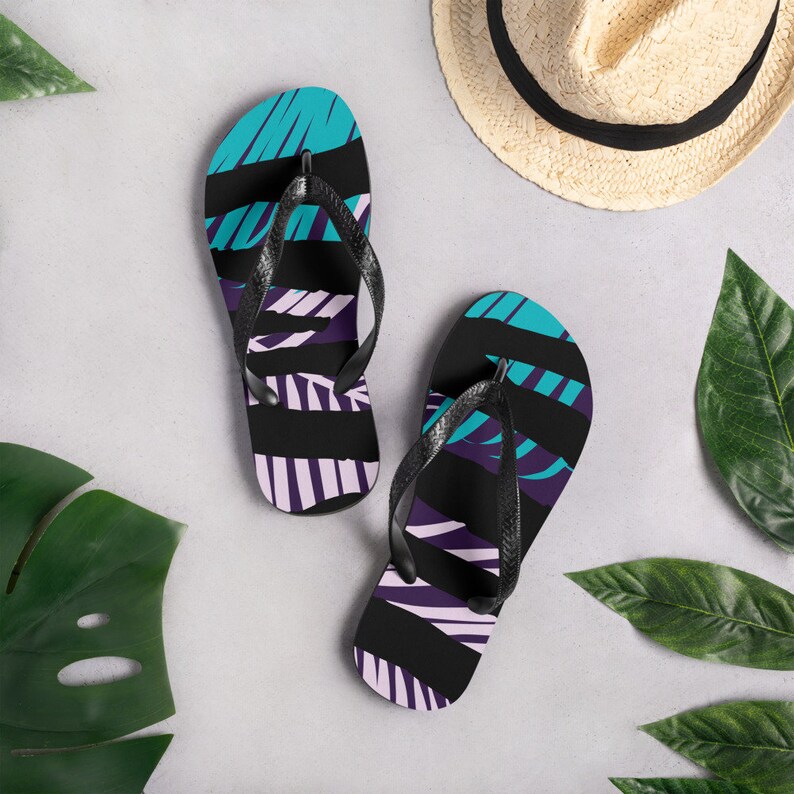 Sandals Flip-Flops Vacation Flip Flops Beach Flip Flops All Over Print Flip Flops Summer Flip Flops Custom Print Flip Flops