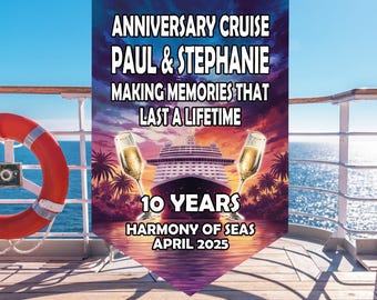 Cruise Door Banner, Personalized Cruise Door Banner, Cruise Door Magnet, 12x18 Cruise Door Banner, Anniversary Cruise