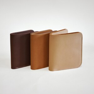 Handmade Soft Suede Leather Bifold Card Money Holder Wallet Minimalist Simple