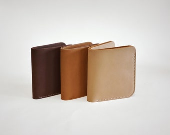 Handmade Soft Suede Leather Bifold Card Money Holder Wallet Minimalist Simple