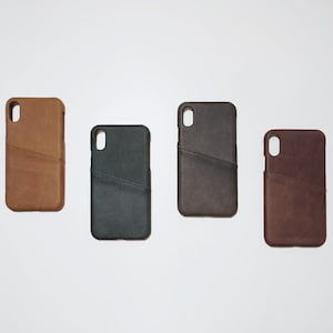 Funda de cuero para iPhone XR, tarjetero, billetera delgada