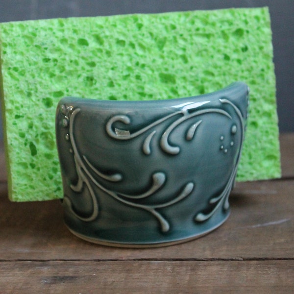 Sponge Holder, Teal Green, Mothers Day, Christmas, IN STOCK, ready to ship