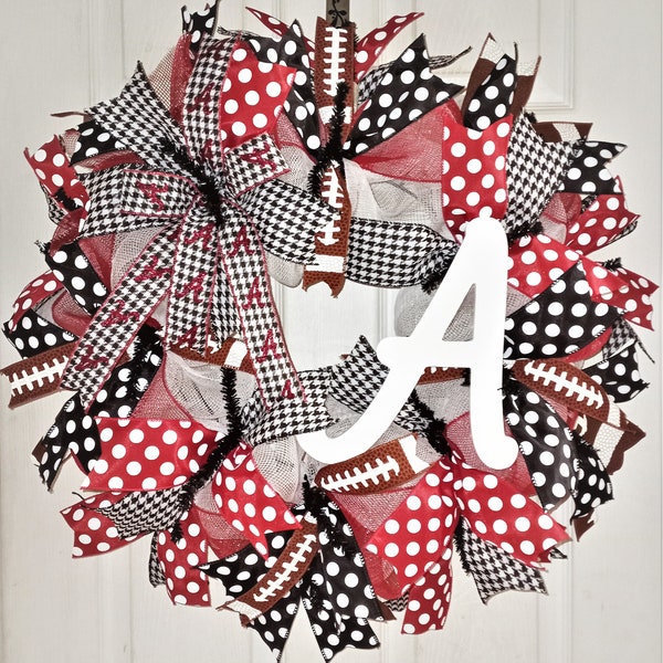 Alabama Wreath, Alabama Door hanger, Alabama football wreath, collegiate wreath, Alabama Football decor, University of Alabama decor