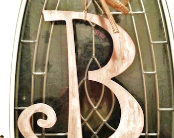 Letter door hanger, Monogram Letters, Rustic Letter door hanger, distressed wood letter