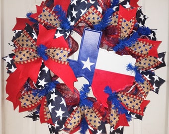 State of Texas wreath, Texas Patriotic wreath, Lone Star State wreath, Texas Star Wreath, Celebrate your State