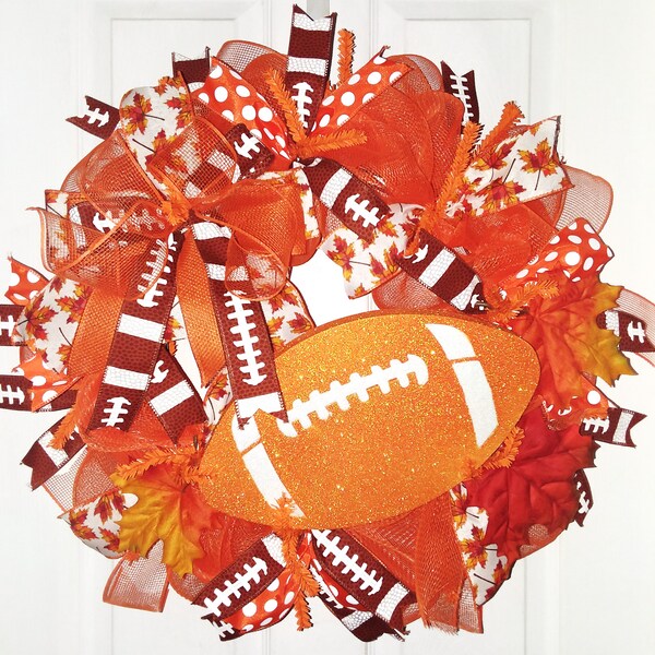 Mesh Football Wreath Etsy