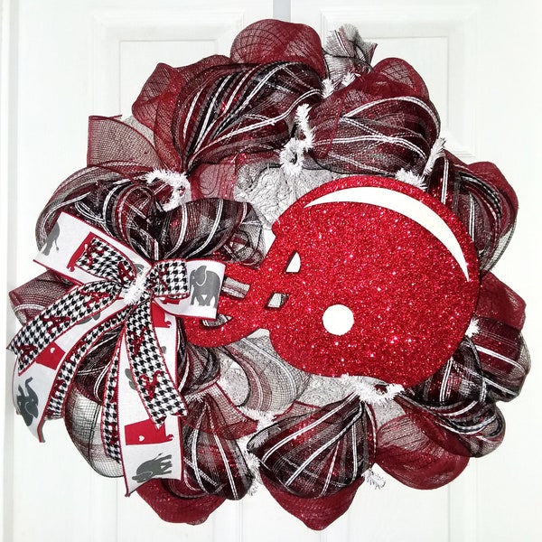 Alabama wreath, Alabama door hanger, Alabama football wreath, collegiate wreath, team spirit wreath