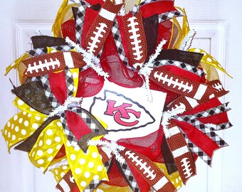 Kansas City Chiefs wreath, Kansas City Chiefs superbowl wreath, KC Chiefs door hanger, Chiefs wreath, Chiefs door hanger, KC Chiefs gift