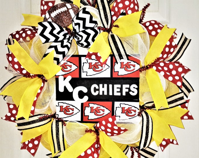 Kansas City Chiefs Wreath, Kansas City Chiefs Superbowl Wreath, KC ...