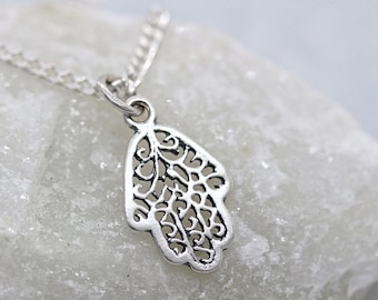 Collana Con Ciondolo A Forma Di Mano Hamsa In Argento 925 Con Zirconia - Foto 3