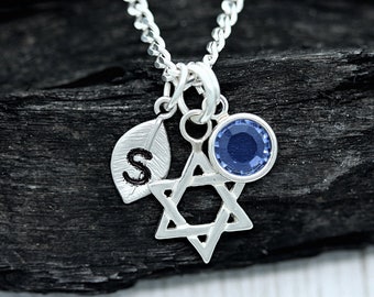 Collar personalizado de la estrella de David, collar de la estrella de David de plata de ley 925 delicada, colgante de la estrella de David de plata de ley 925 pequeña