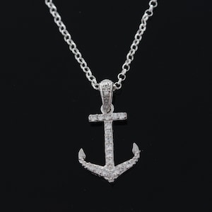 925 Sterling silver Anchor Necklace, Silver Anchor Jewelry, Anchor on a sterling silver rollo chain of choiceAnchor pendant CHARM 205