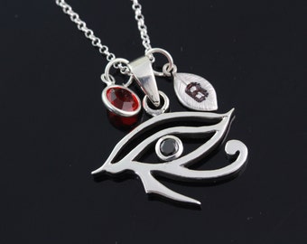 925 Sterling zilveren oog van horus ketting, gepersonaliseerde oog van horus ketting, met hanger en ketting, sterling zilveren oog van horus 5373