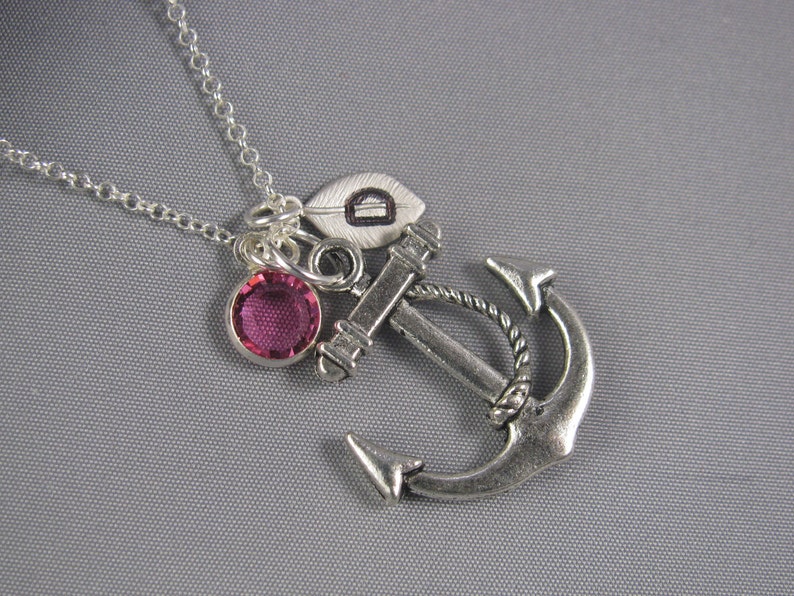 Anchor Necklace Hand stamped Jewellery custom necklace Etsy