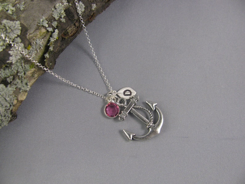 Anchor Necklace Hand stamped Jewellery custom necklace Etsy